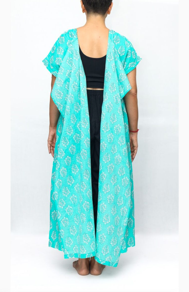 back overlap front zipper nighty