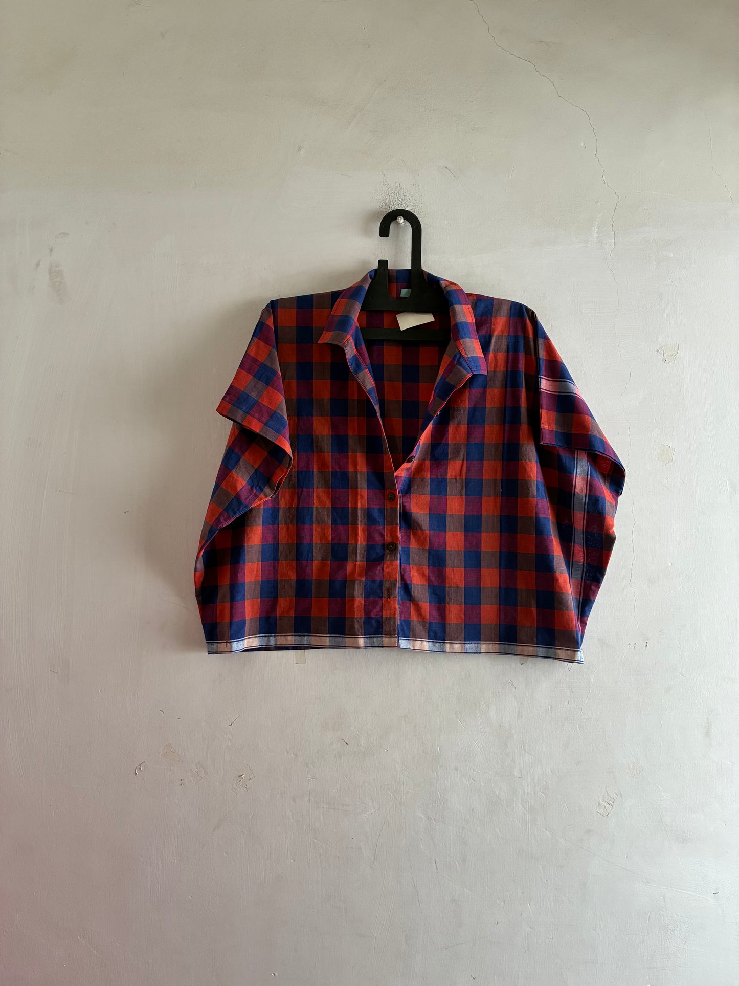 collar check handloom shirt