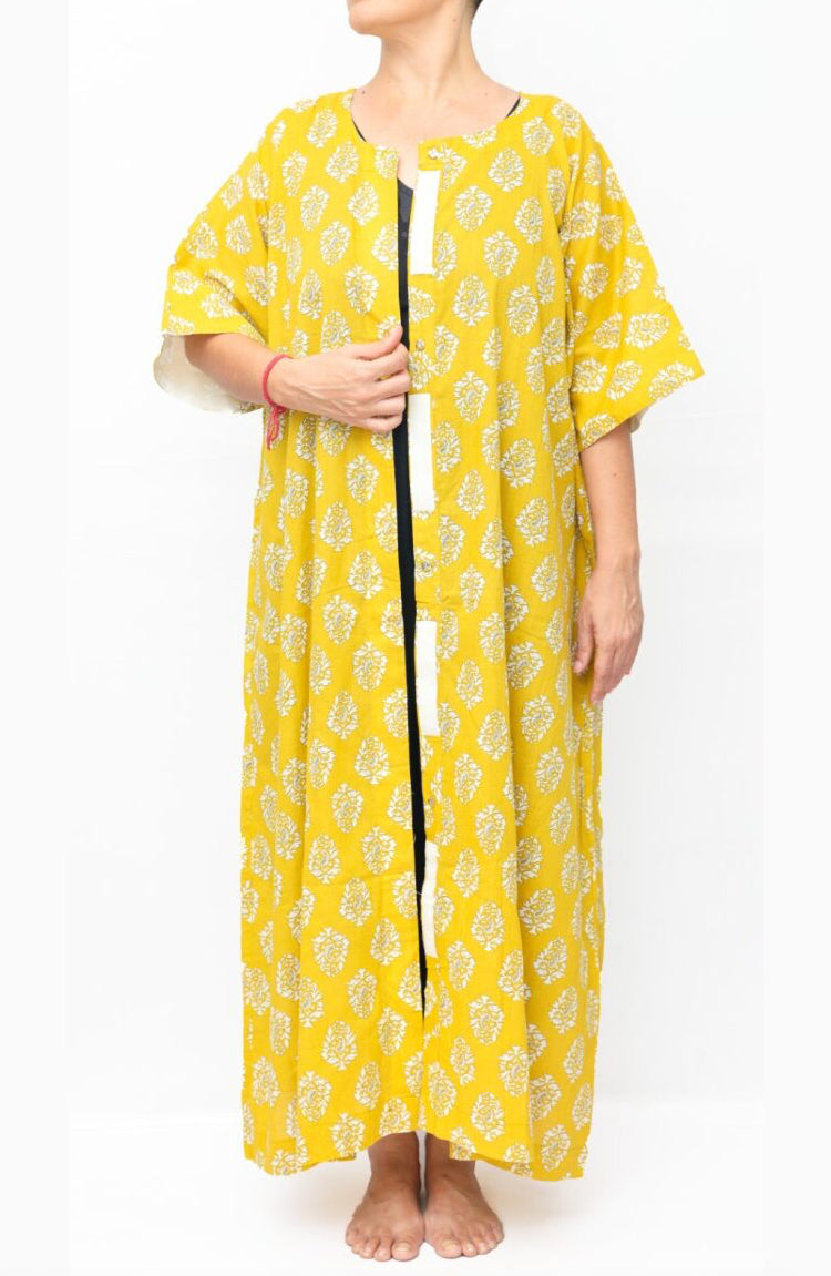 VELCRO FRONT OPEN NIGHTDRESSS