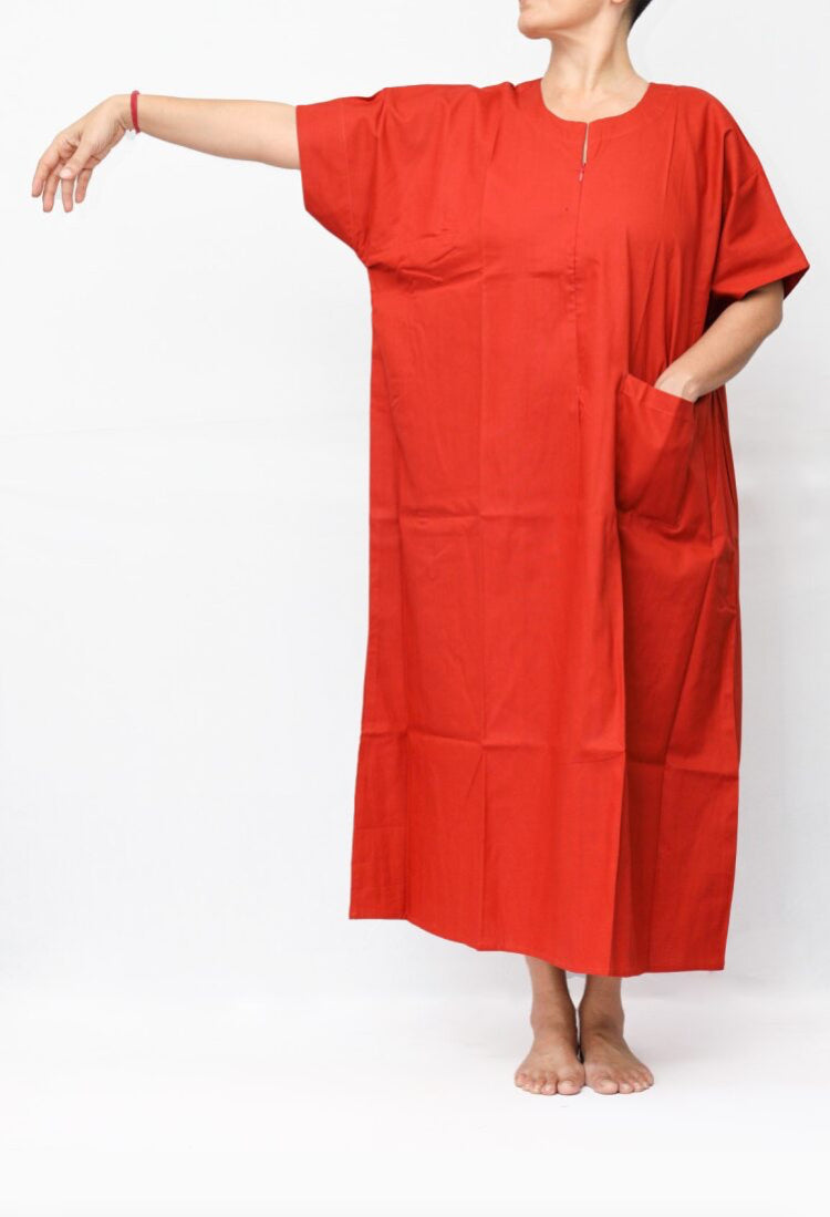 front zip to hip  nighty