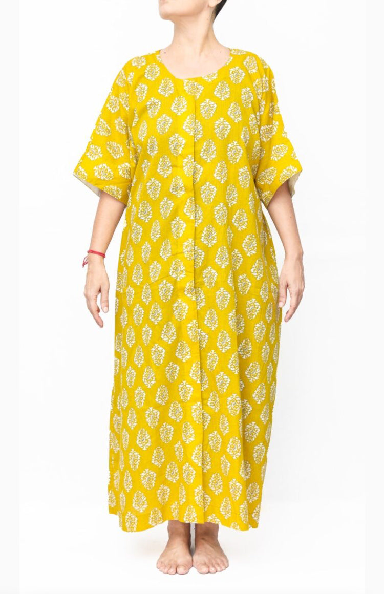 VELCRO FRONT OPEN NIGHTDRESSS