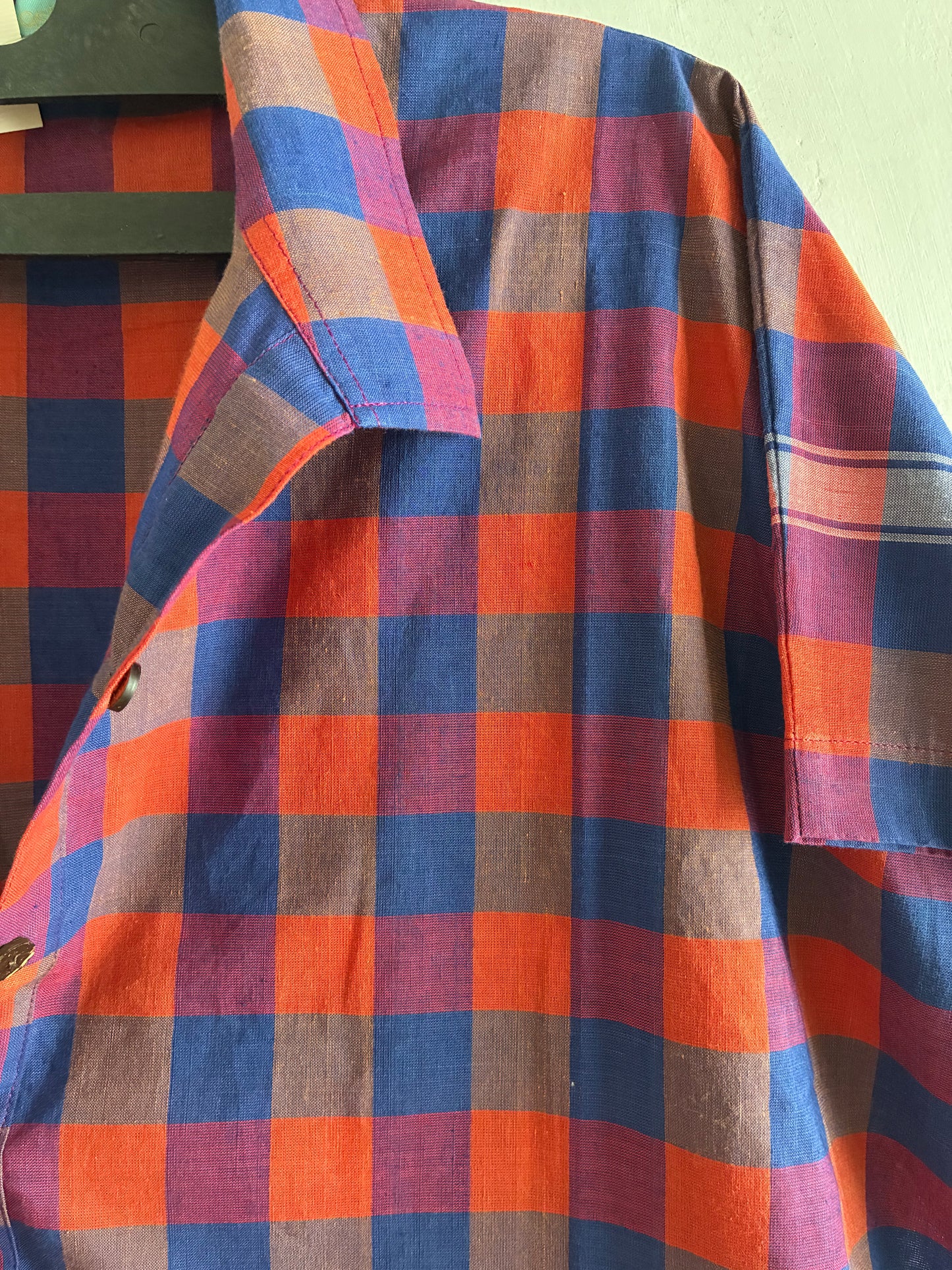 collar check handloom shirt