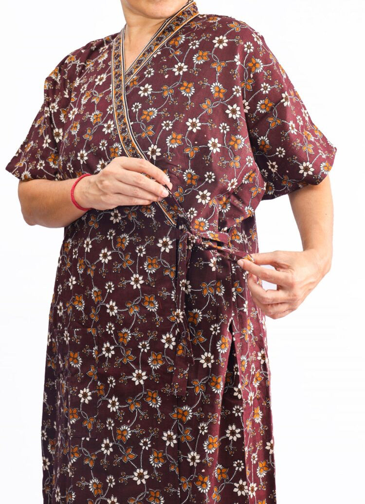front open wrap housecoat