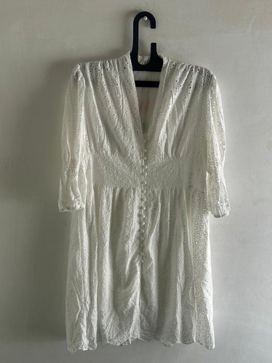 white hakoba short dress