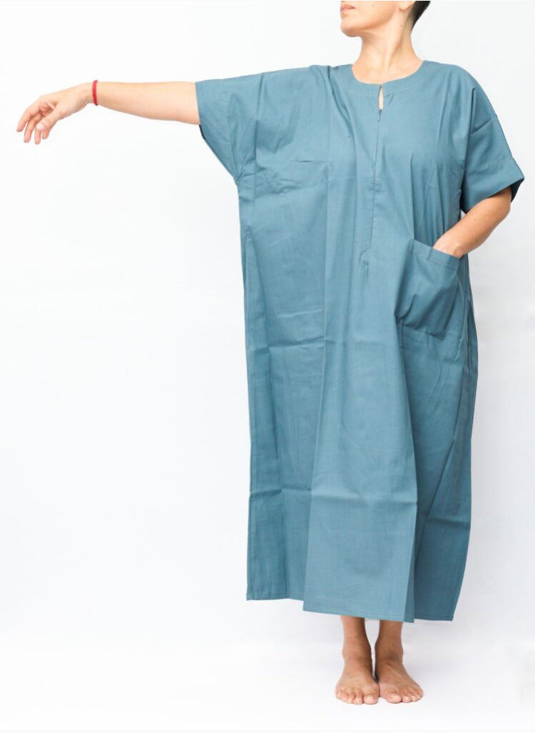 front zip to hip  nighty