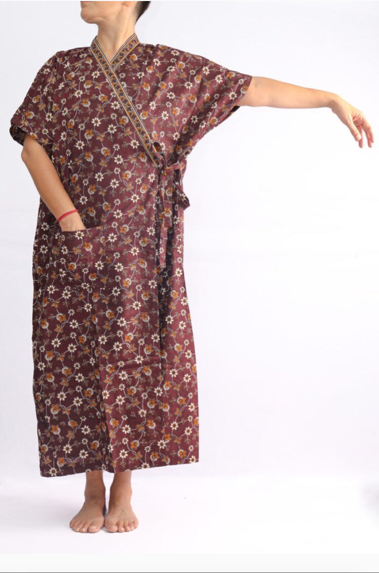 front open wrap housecoat