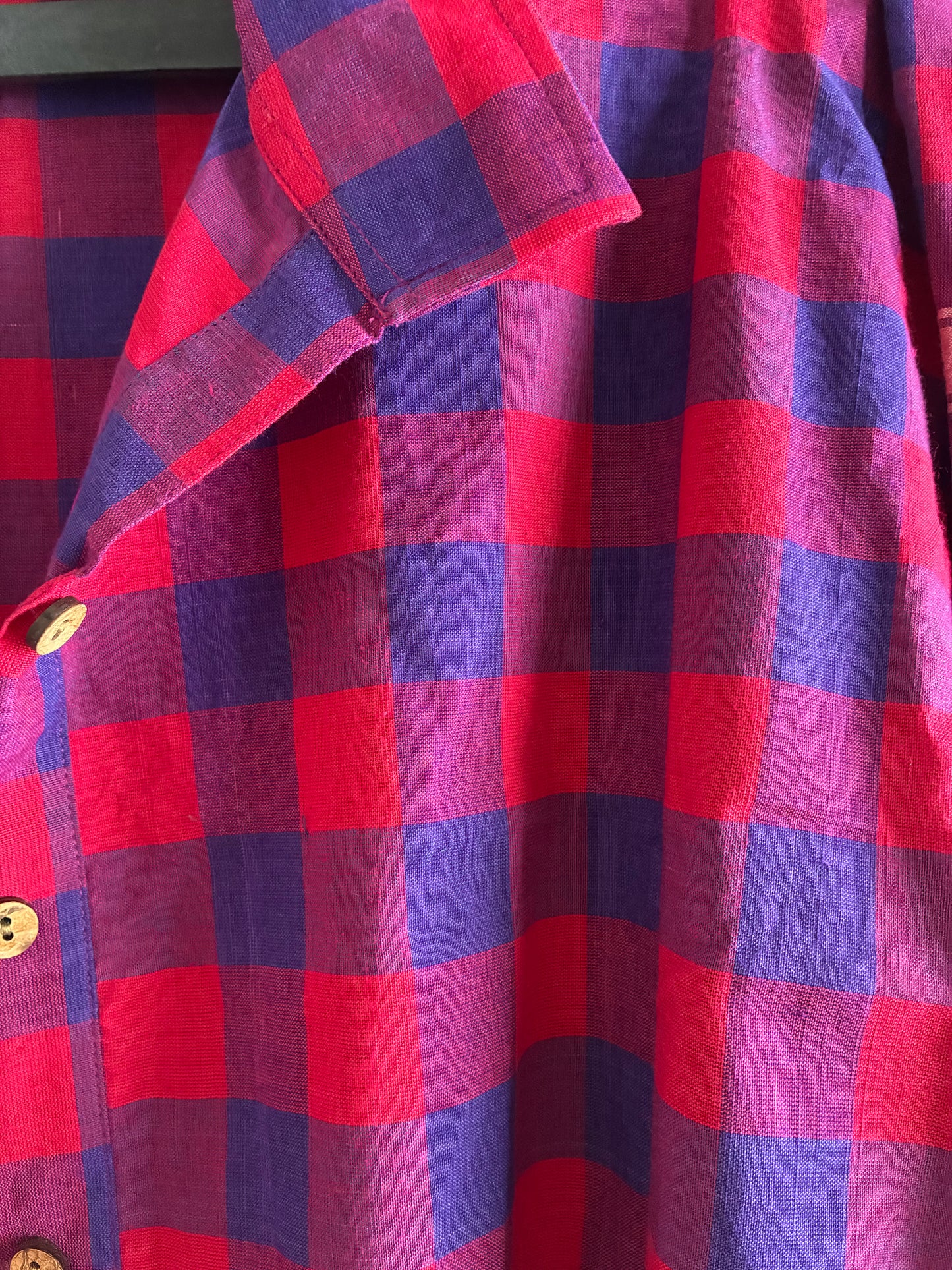 collar check handloom shirt