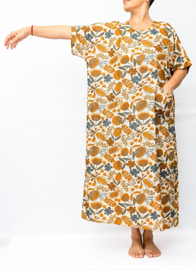 front zip to hip  nighty
