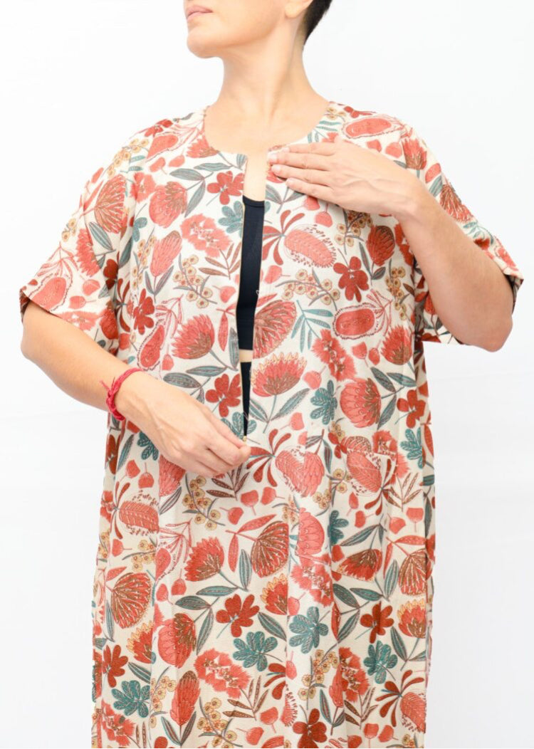 front zip to hip  nighty