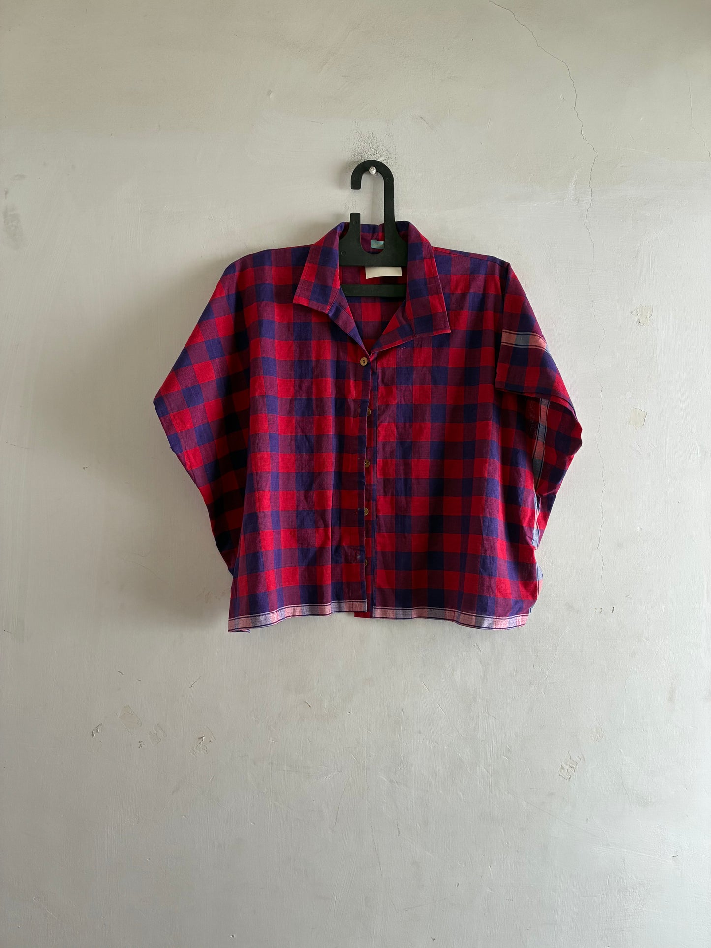 collar check handloom shirt