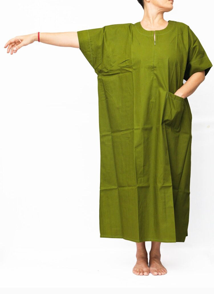 front zip to hip  nighty