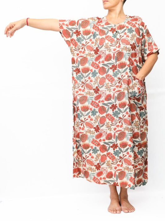 front zip to hip  nighty